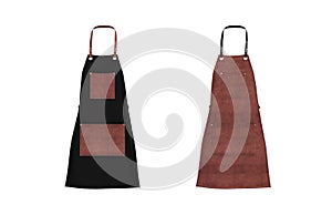 Blank leather apron mockup in front view