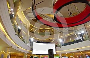 Blank LED monitor with LED lighting equipment and interior design in Siam Paragon shopping center