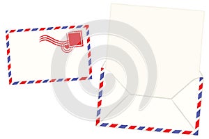 Blank letter and envelope vector photo