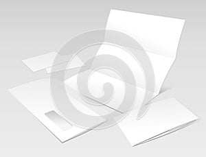 Blank Letter, Envelope, Business cards and booklet