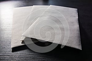 Blank Letter Envelope Template White Paper Texture Background Desk