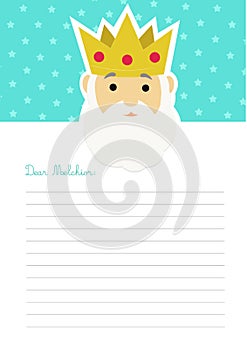 Letter template to king Melchior photo
