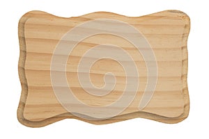 Blank light wood sign  on white