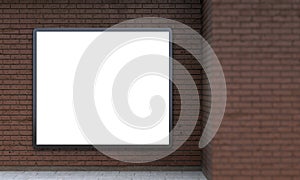 Blank lightbox or street LCD panel on brown brick wall