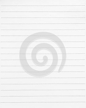 Blank line paper background. White paper and dots line for writing or memo