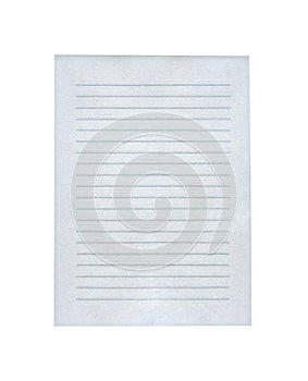 Blank lined notebook paper sheet