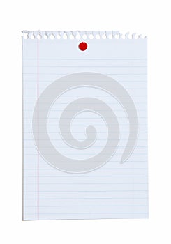 Blank Lined Notebook Paper With Thumb Tack