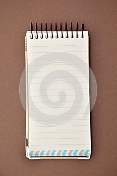 Blank lined notepad