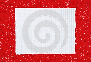 Blank lined paper on a red sparkle background