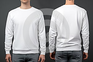 Blank long sleeve whitesweater for design mock up