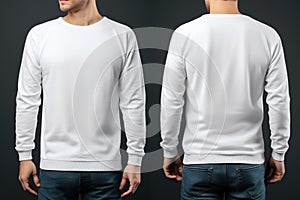 Blank long sleeve whitesweater for design mock up