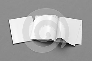 Blank magazine pages with bent glossy pape