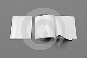 Blank magazine pages with bent glossy pape