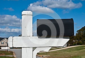 Blank Mailbox and Sky photo