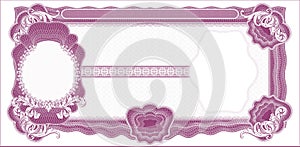 Blank for making banknotes with a side portrait lilac