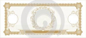 Blank for making banknotes with space for one portrait gold