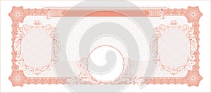 Blank for making banknotes with space for two portraits red
