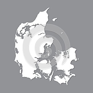 Blank map Denmark . High quality map Kingdom of Denmark on gray background for your web site design, logo, app, UI.