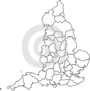 Blank map of England - counties photo