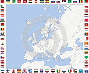 Blank map of Europe photo