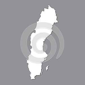 Blank map Sweden. High quality map of Sweden on gray background for your web site design, logo, app, UI