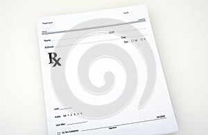 Blank medical prescription