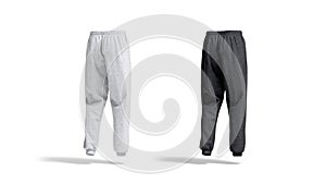 Blank melange and black sport sweatpants mockup, looped rotation