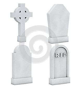 Blank Memorial Gravestone Set