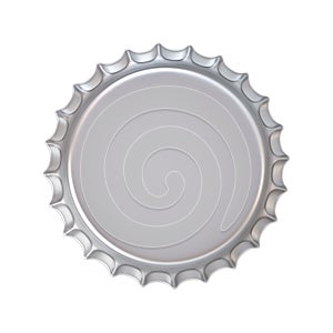 Blank metal bottle cap under the lid side isolated on white background