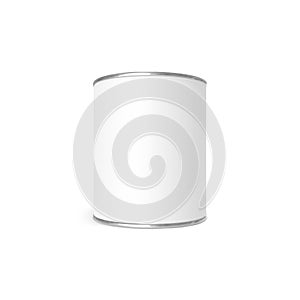 blank metal can template isolated on a white background