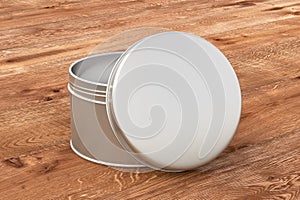 Blank metal round tin container box