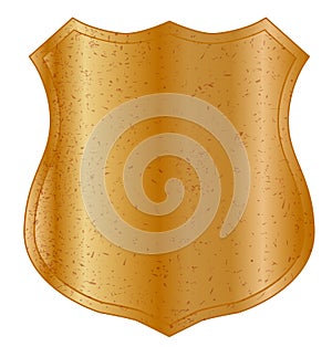 Blank Metal Shield On White Background