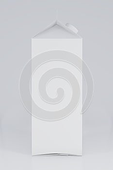 Blank milk box. Retail package mockup. 3d rendering