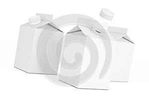 Blank Milk or Juice Carton Boxes. 3d Rendering