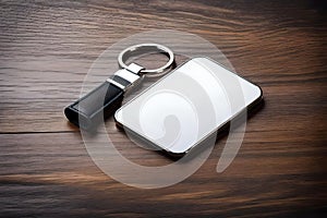 Blank mock up template busness personal key ring