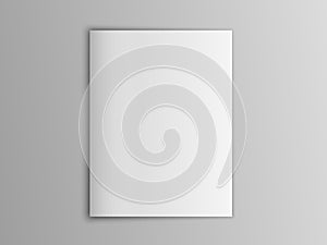 Blank mock up vector portrait cover magazine isolated on gray. photo