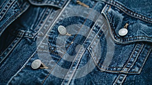 Blank mockup of a classic denim jacket with button closure and front pockets suitable for custom embroidery or ironon