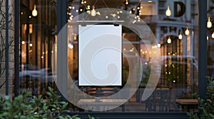 Blank mockup of a doublesided hanging sign ideal for storefronts.