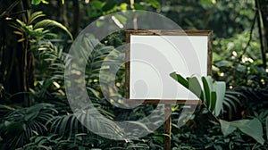 Blank mockup of ecotourism sign with facts about the ecosystem and its fragility