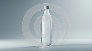 Blank mockup of a frosted glass water bottle with a screwon cap