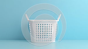 Blank mockup of a heavyduty laundry basket with reinforced handles for durability photo