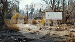 Blank mockup of a historical marker detailing the tragic events of a natural disaster that occurred in the area.