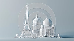 Blank mockup of an inflatable replica of a famous landmark a creative way to promote a travel destination or cultural