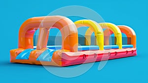 Blank mockup of an interactive inflatable obstacle course a fun and engaging way to promote your brand at community