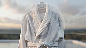 Blank mockup of a lightweight cotton bathrobe ideal for warm summer nights.