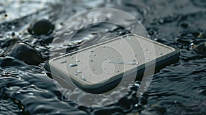 Blank mockup of a militarygrade Ereader with shock and water resistance for ultimate durability.