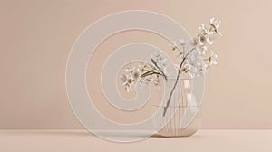 Blank mockup of a modern wireframe vase with an asymmetrical shape perfect for displaying flowers in a sculptural way.