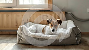 Blank mockup of a pet bed with a builtin heating element for cold winter nights.