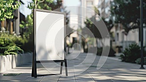 Blank mockup of a portable sign with adjustable height for optimal visibility.