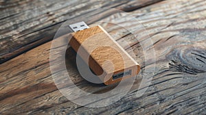 Blank mockup of a retrostyle USB flash drive with a vintage feel photo